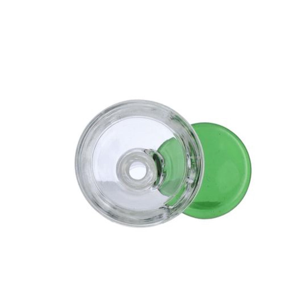 Glass Bowl With Handle | 14.5mm | Male Joint | Green | top view