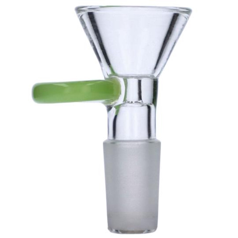 Glass Bowl With Handle | 14.5mm | Male Joint | Milky Jade