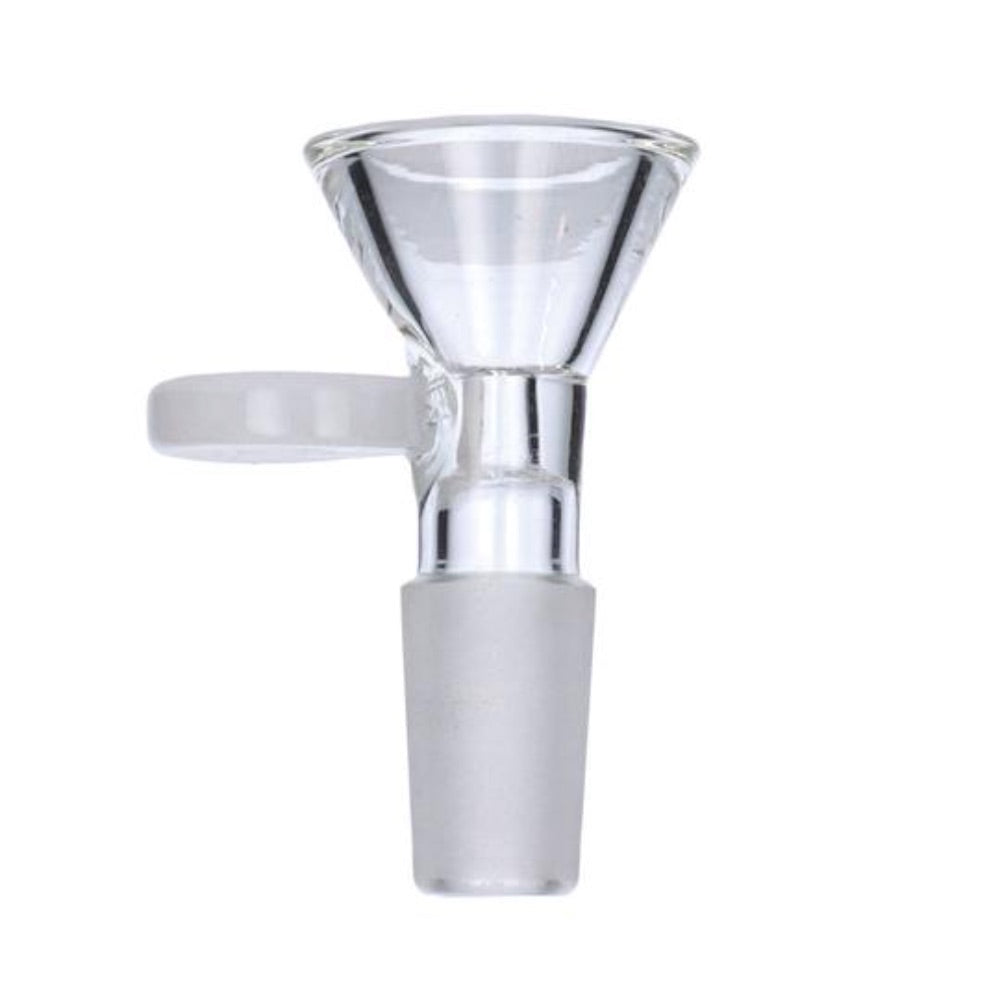 Glass Bowl With Handle | 14.5mm | Male Joint | White