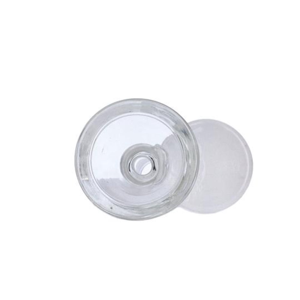 Glass Bowl With Handle | 14.5mm | Male Joint | White | top view