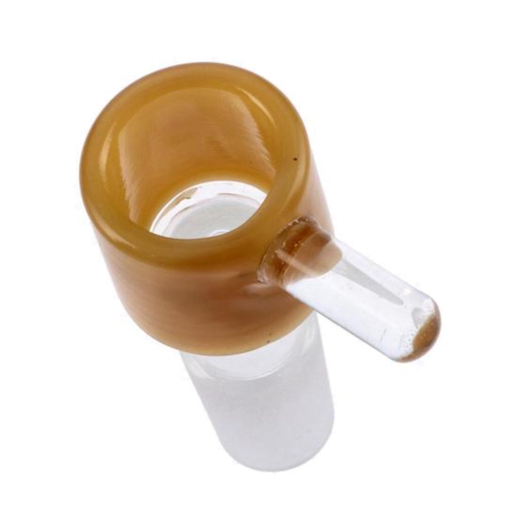 Dopezilla Glass Replacement Bowl With Handle | 14.5mm Male | Milky Yellow | top view