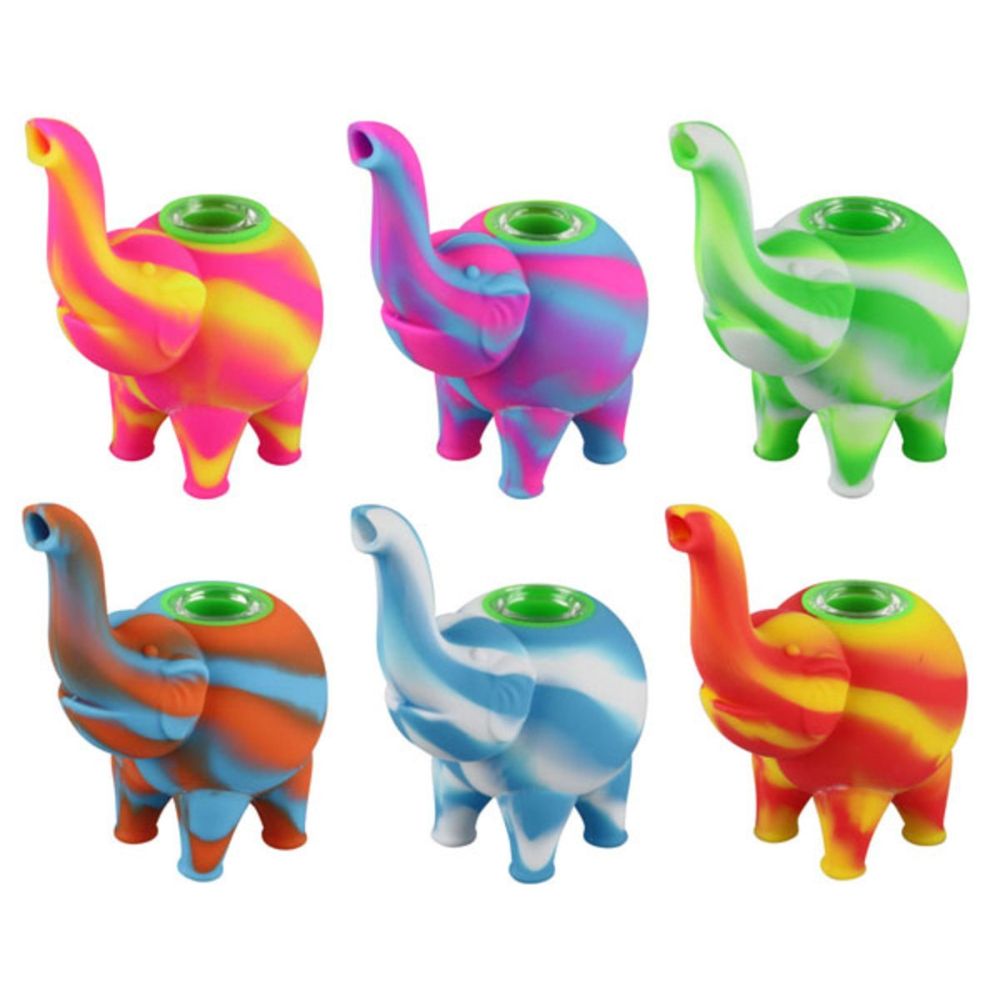 Ellie The Silicone Elephant Bubbler Pipe | Random Color