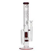 Envy Glass 17 Inch Straight Tube Bong with Dual Pop Rocks Perc | Red Elvis