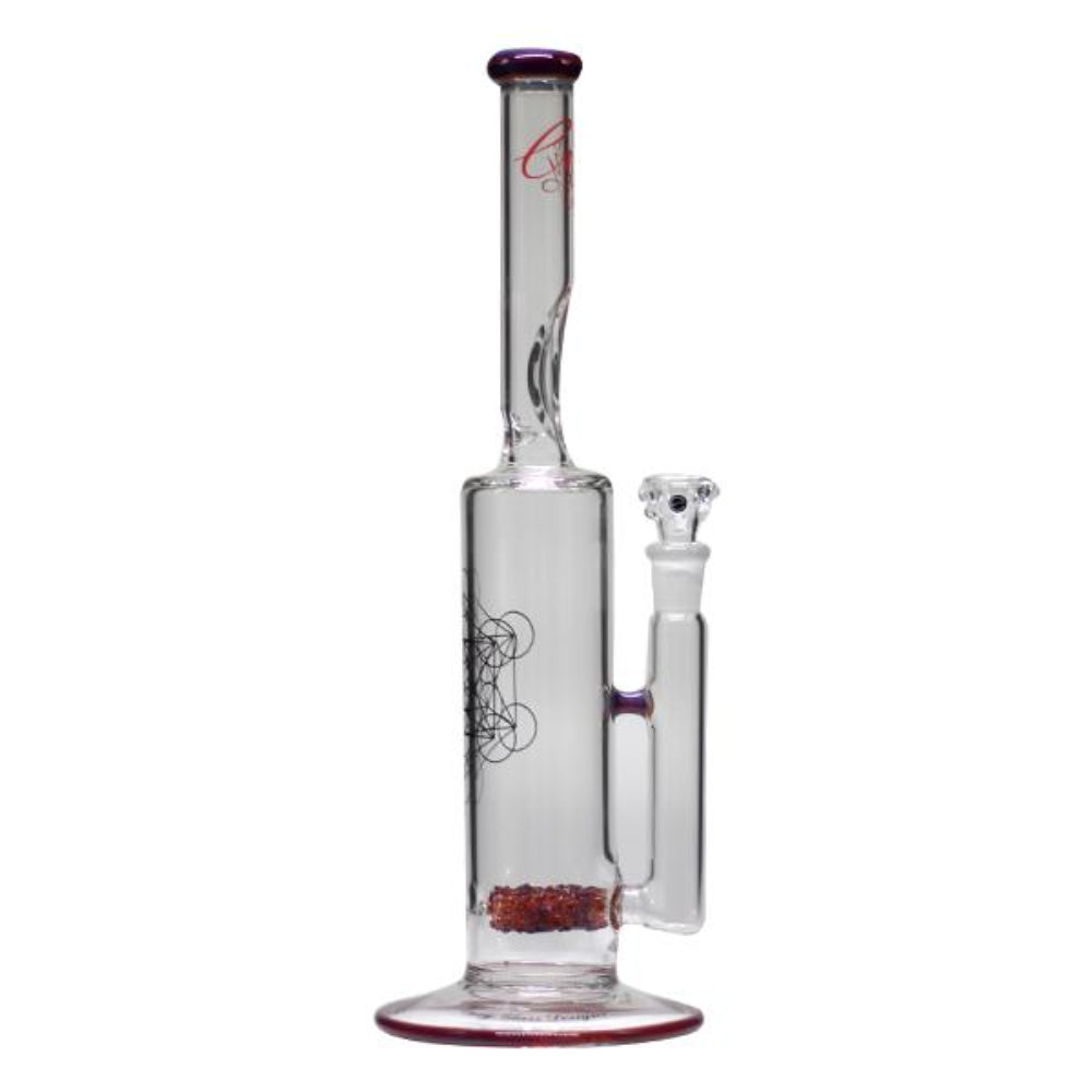 Envy Glass Stemline Bong with Pop Rocks Perc | 16 Inch | Red Elvis