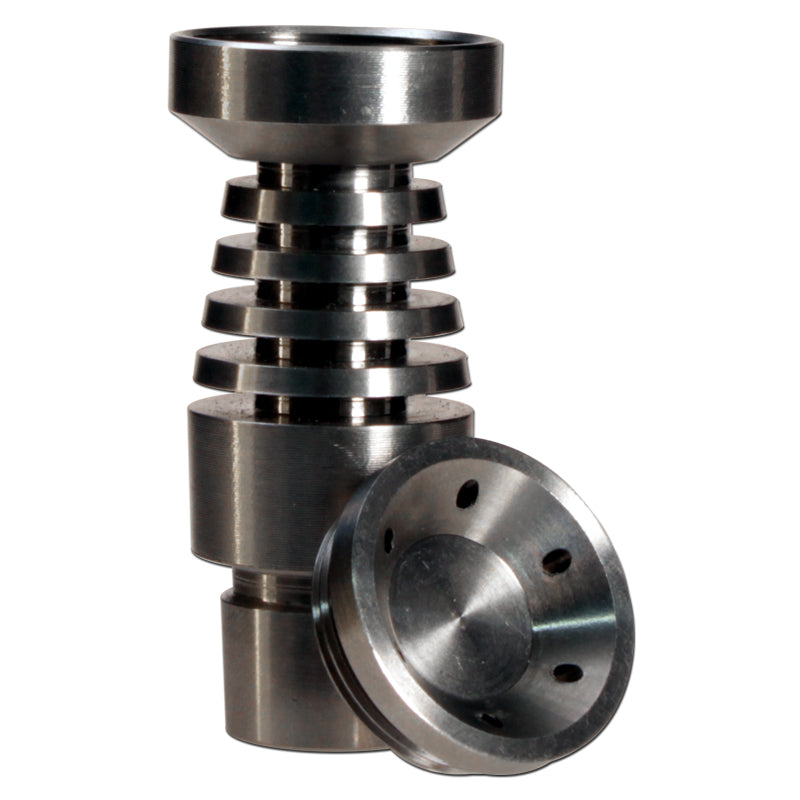 Oil Pan Domeless Titanium Concentrate Nail - vapor inlets in pan