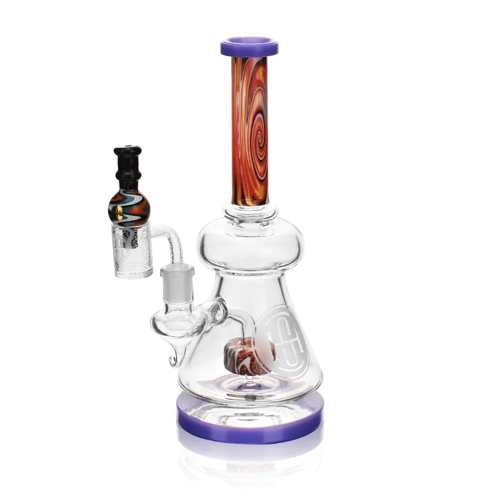 High Society Pegasi Premium Wig Wag Bong | Purple | with banger