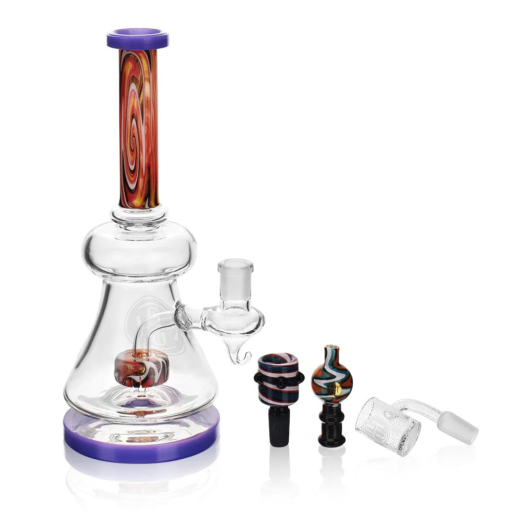 High Society Pegasi Premium Wig Wag Bong | Purple | disassembled 