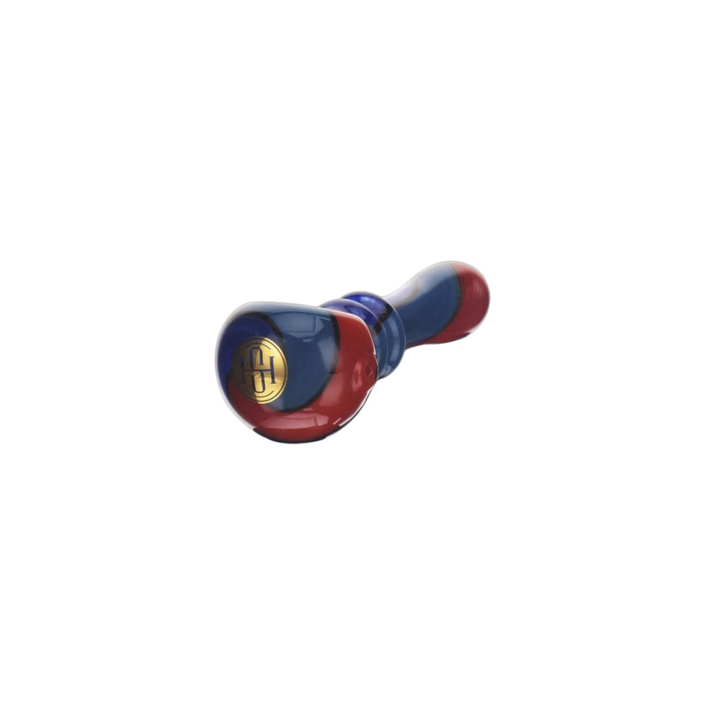 High Society Helia Premium Wig Wag Spoon Pipe | Blue/Red