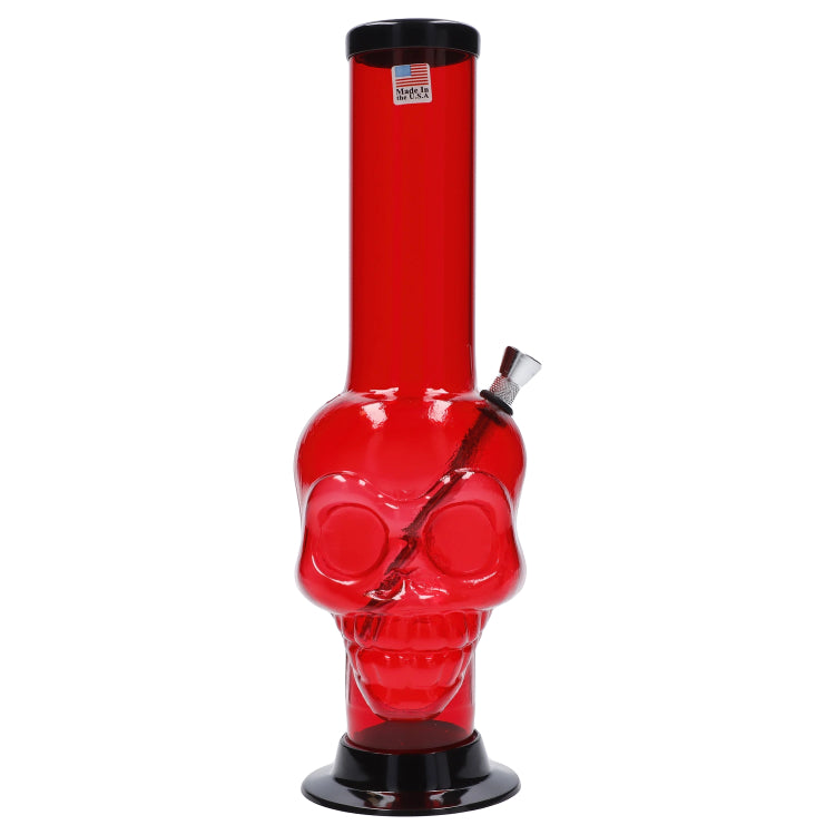 JM Plastics Large Skull Base with Carb Hole Acrylic Bong - 12 in.