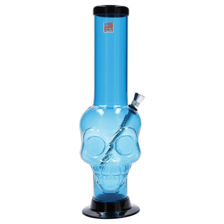 JM Plastics Large Skull Base with Carb Hole Acrylic Bong - 12 in.