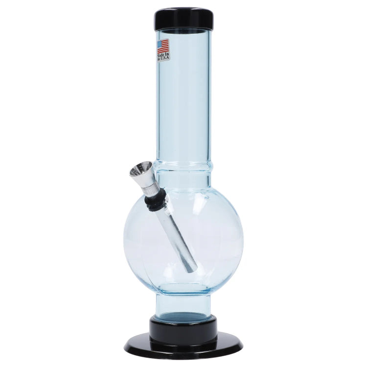 JM Plastics Bubble Base with Carb Hole Acrylic Bong - 9 in