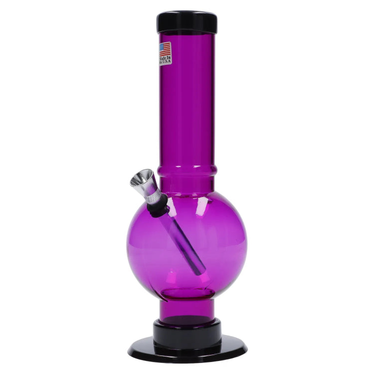 JM Plastics Bubble Base with Carb Hole Acrylic Bong - 9 in