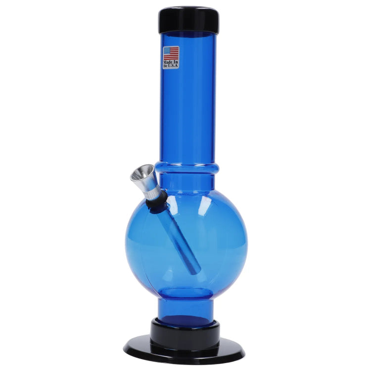 JM Plastics Bubble Base with Carb Hole Acrylic Bong - 9 in