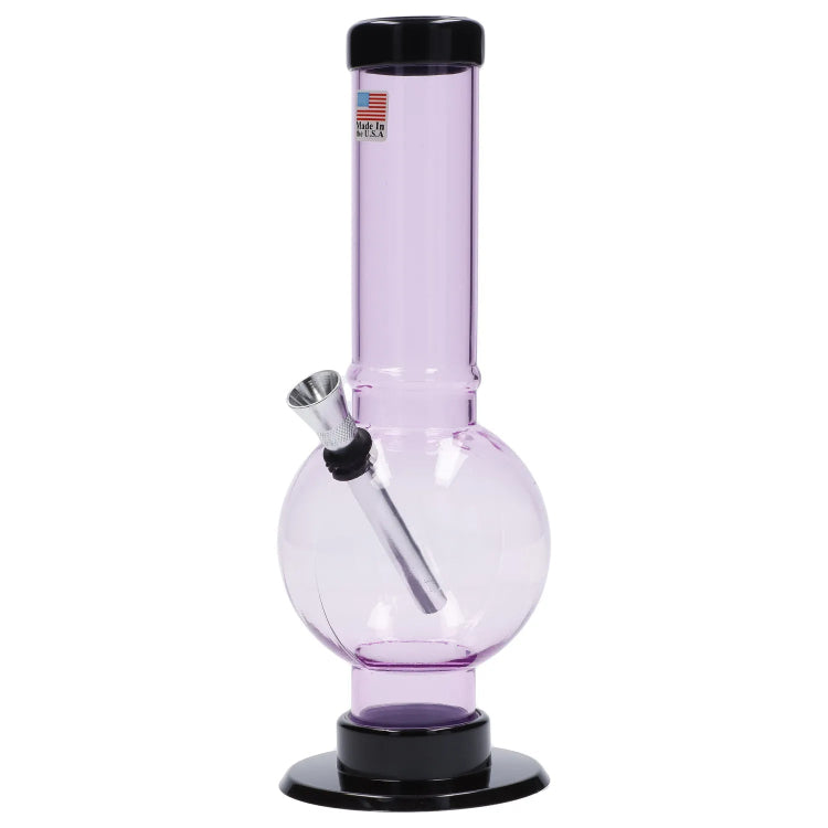 JM Plastics Bubble Base with Carb Hole Acrylic Bong - 9 in.