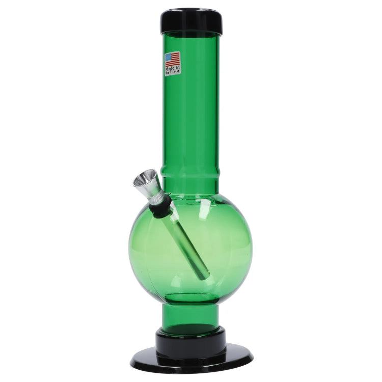 JM Plastics Bubble Base with Carb Hole Acrylic Bong - 9 in.
