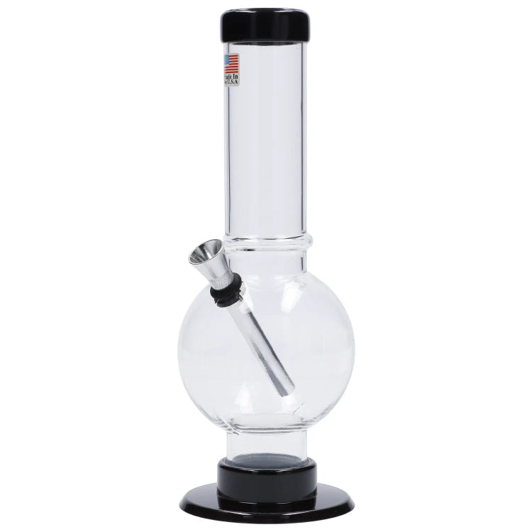 JM Plastics Bubble Base with Carb Hole Acrylic Bong - 9 in.