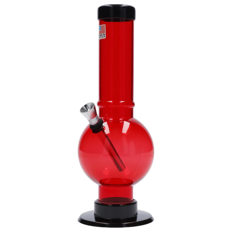 JM Plastics Bubble Base with Carb Hole Acrylic Bong - 9 in