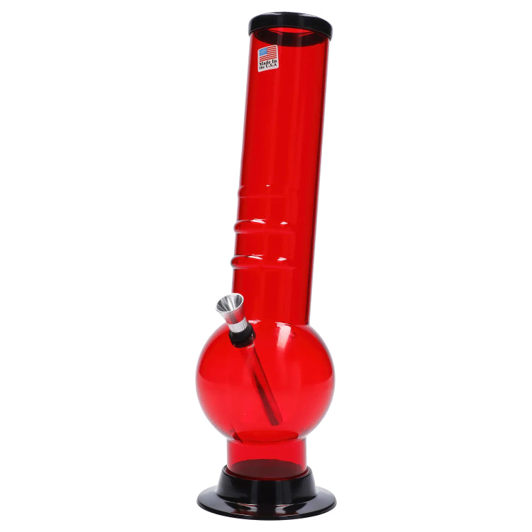 JM Plastics Large Bubble Base with Bent Neck and Grip Acrylic Bong - 12 in.