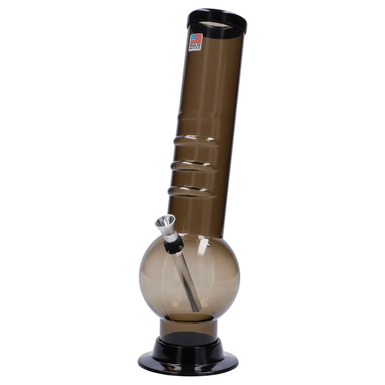 JM Plastics Large Bubble Base with Bent Neck and Grip Acrylic Bong - 12 in.