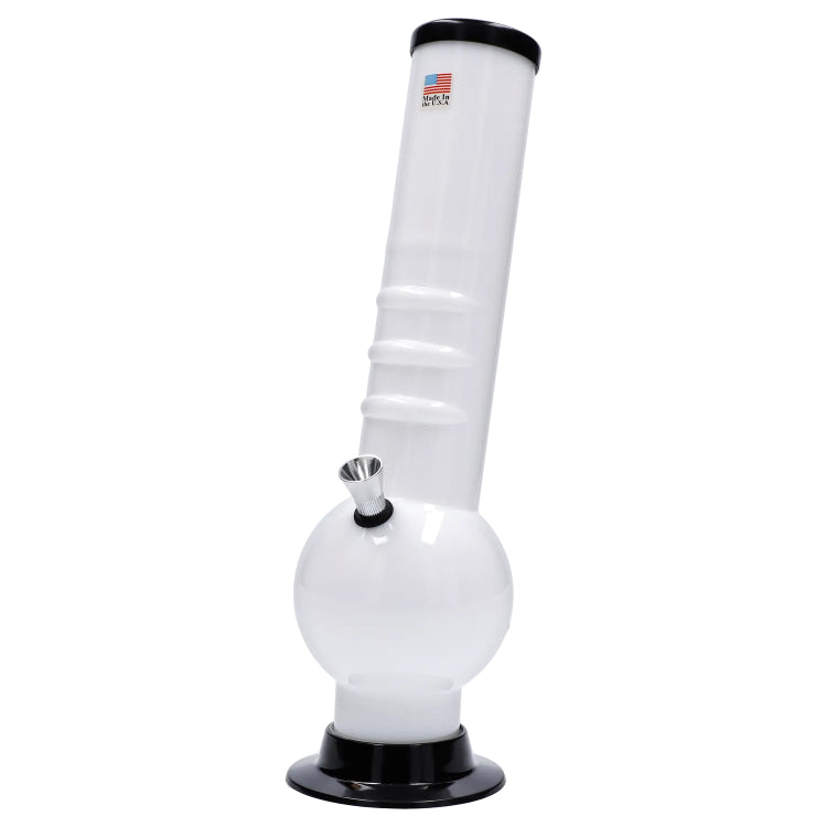 JM Plastics Large Bubble Base with Bent Neck and Grip Acrylic Bong - 12 in.