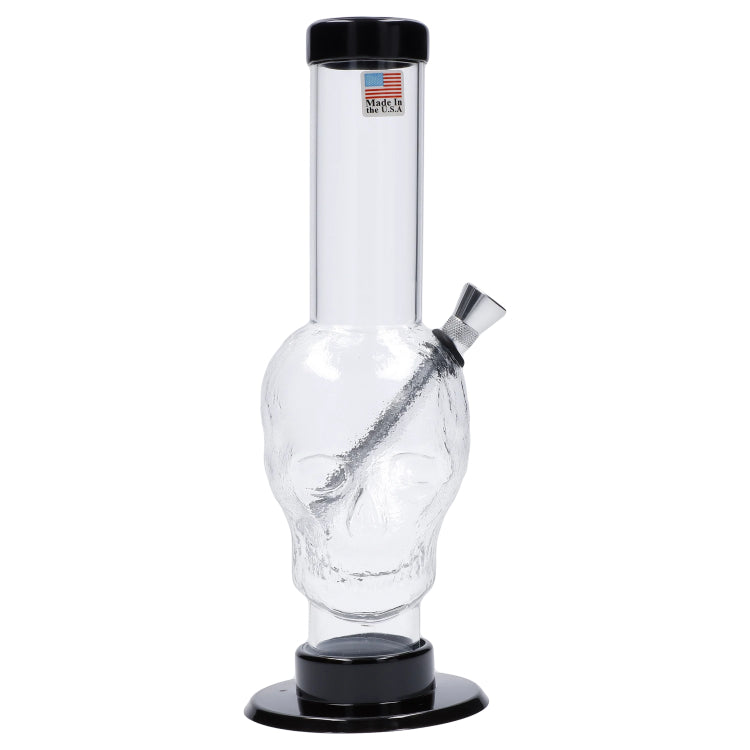 JM Plastics Skull Base with Carb Hole Acrylic Bong - 9 in.