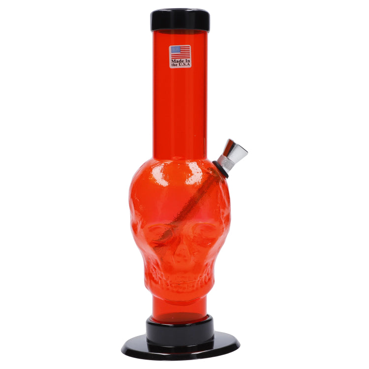 JM Plastics Skull Base with Carb Hole Acrylic Bong - 9 in.
