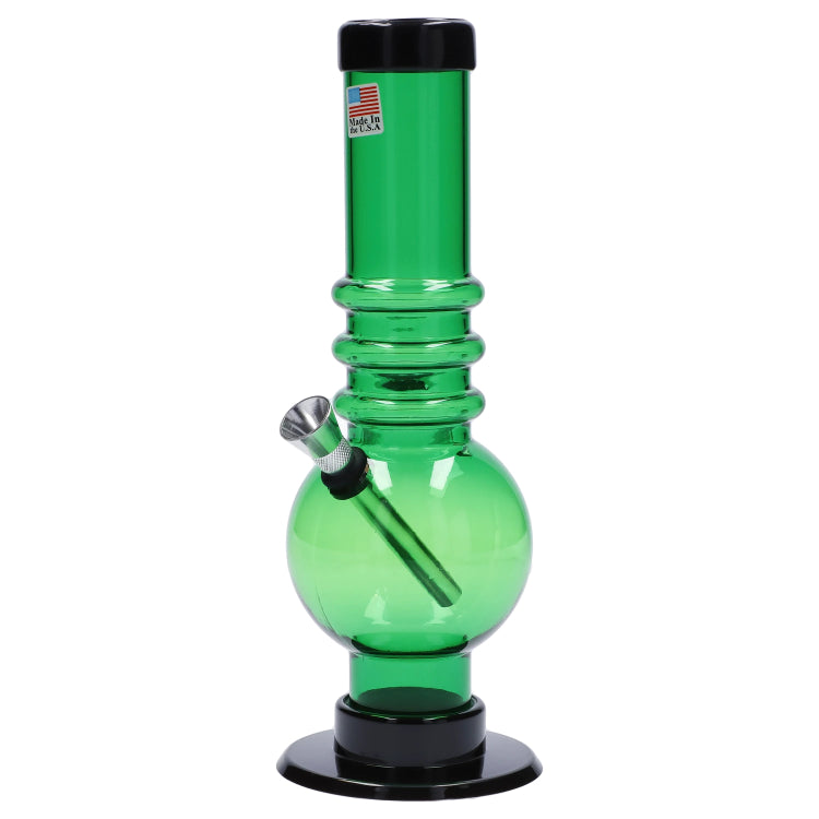 JM Plastics Bubble Base with Grip Acrylic Bong - 9 in.