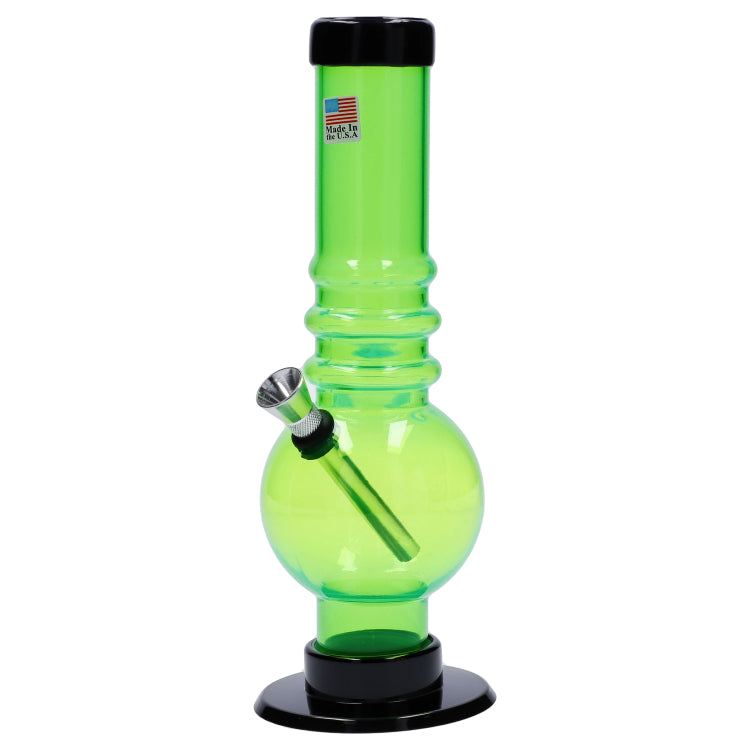 JM Plastics Bubble Base with Grip Acrylic Bong - 9 in.