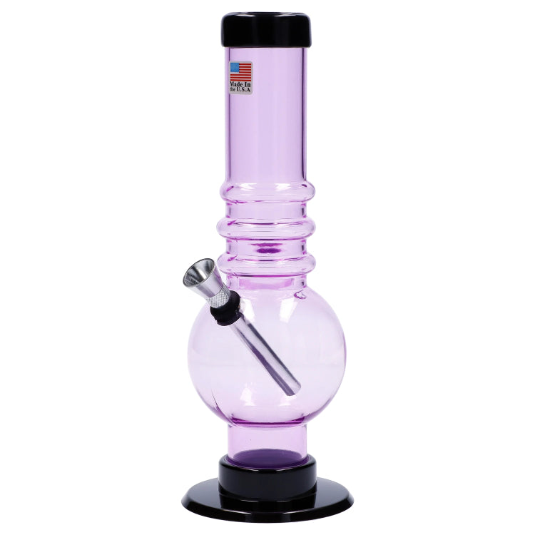 JM Plastics Bubble Base with Grip Acrylic Bong - 9 in.