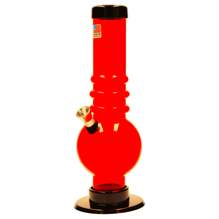 JM Plastics Bubble Base with Grip Acrylic Bong - 9 in.