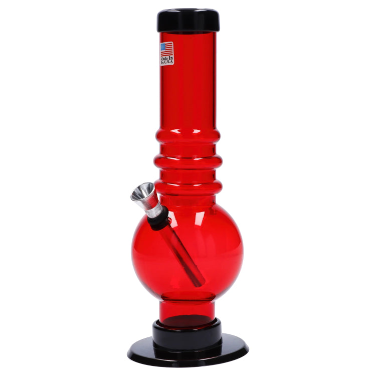 JM Plastics Bubble Base with Grip Acrylic Bong - 9 in.