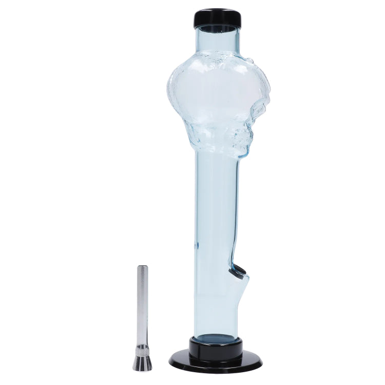 JM Plastics Skull Top with Carb Hole Acrylic Bong - 12 in.