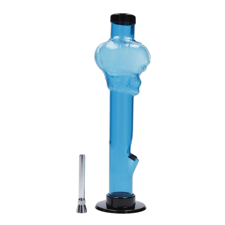 JM Plastics Skull Top with Carb Hole Acrylic Bong - 12 in.