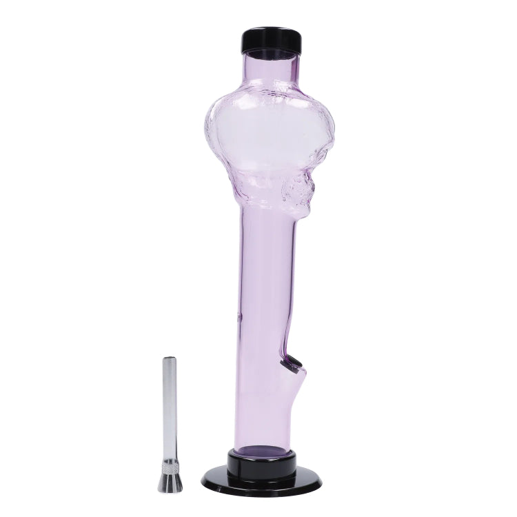 JM Plastics Skull Top with Carb Hole Acrylic Bong - 12 in.