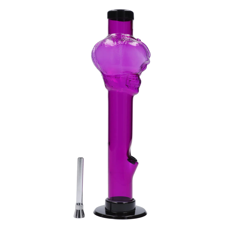JM Plastics Skull Top with Carb Hole Acrylic Bong - 12 in.
