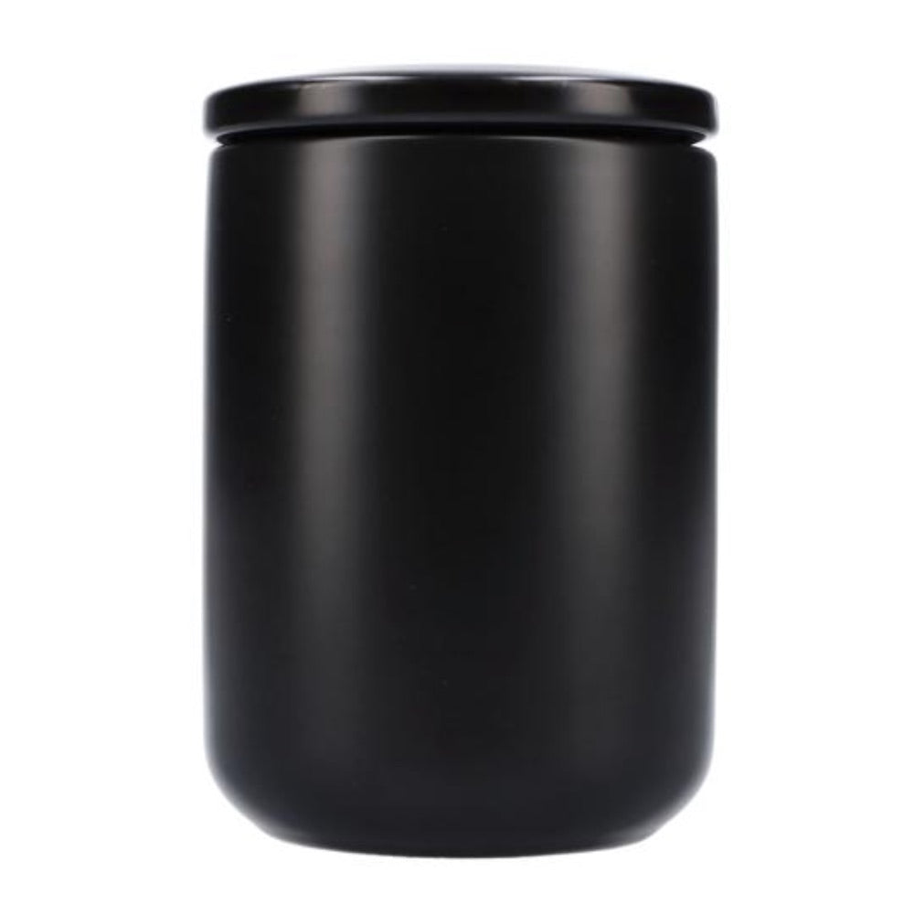 Famous X Ceramic Stash Jar With Lid | Black | 800ml  | side view