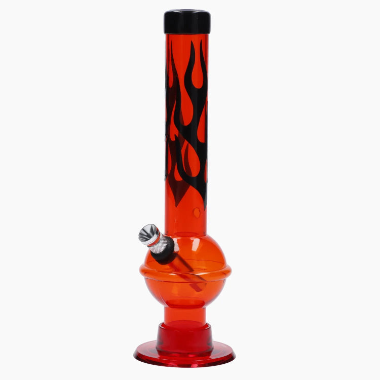 JM Plastics Flame Bubble Base with Ring and Carb Hole Acrylic Bong