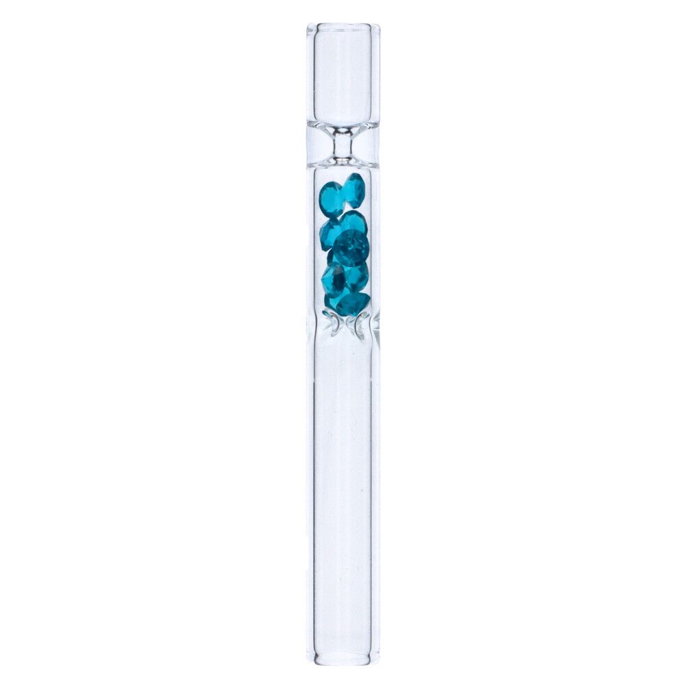 Glass One Hitter with Diamond Beads | Random | Blue