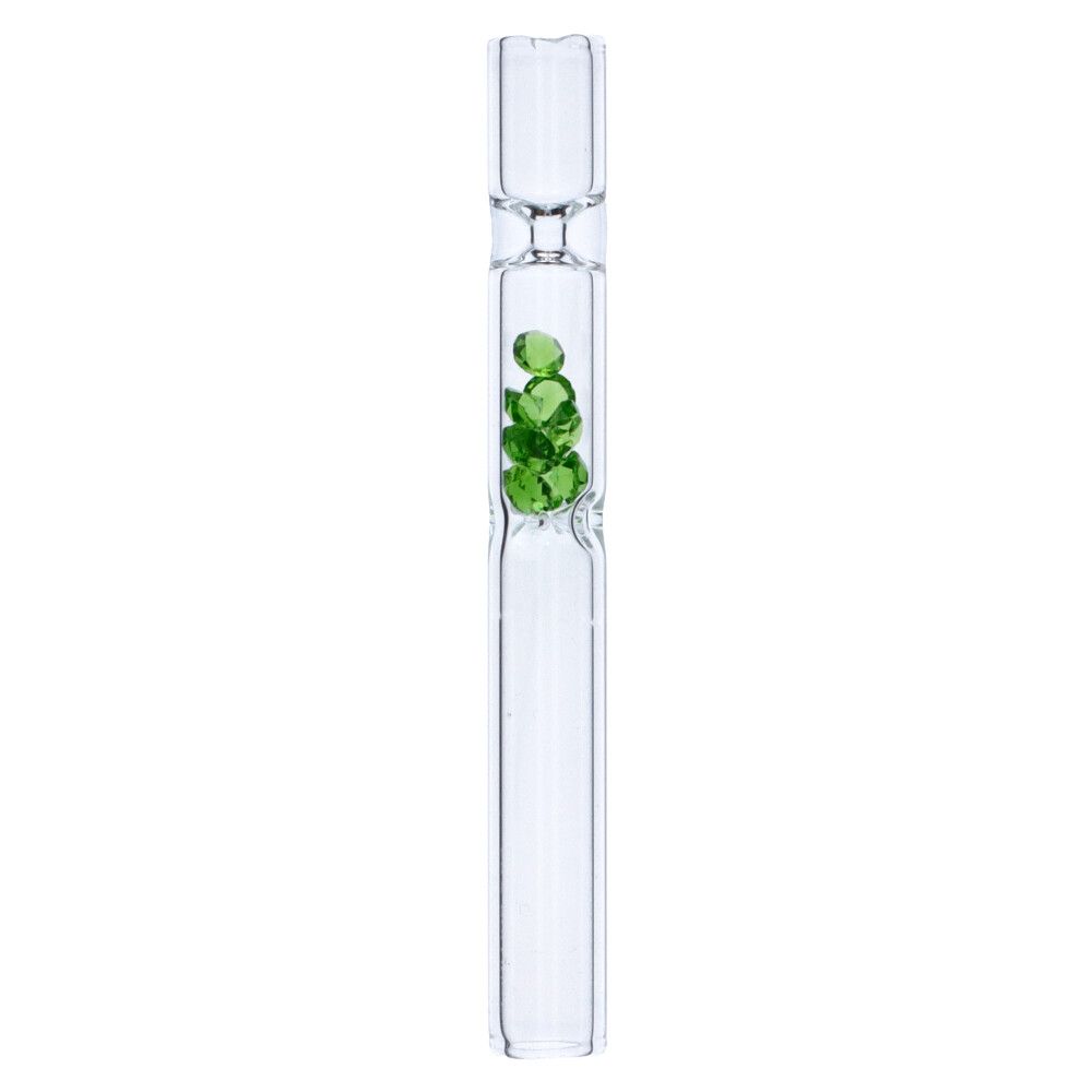 Glass One Hitter with Diamond Beads | Random | Green