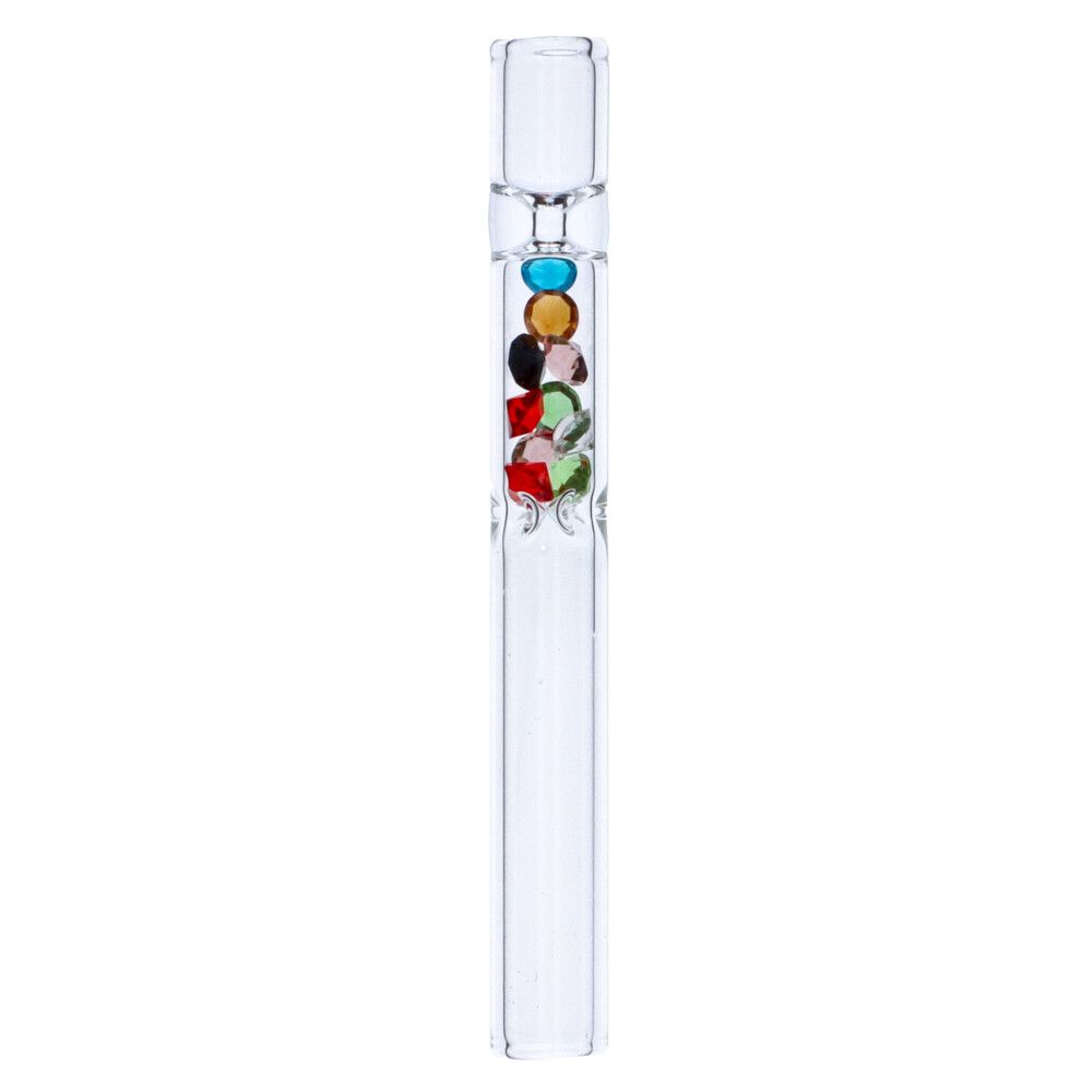 Glass One Hitter with Diamond Beads | Random | Multi color