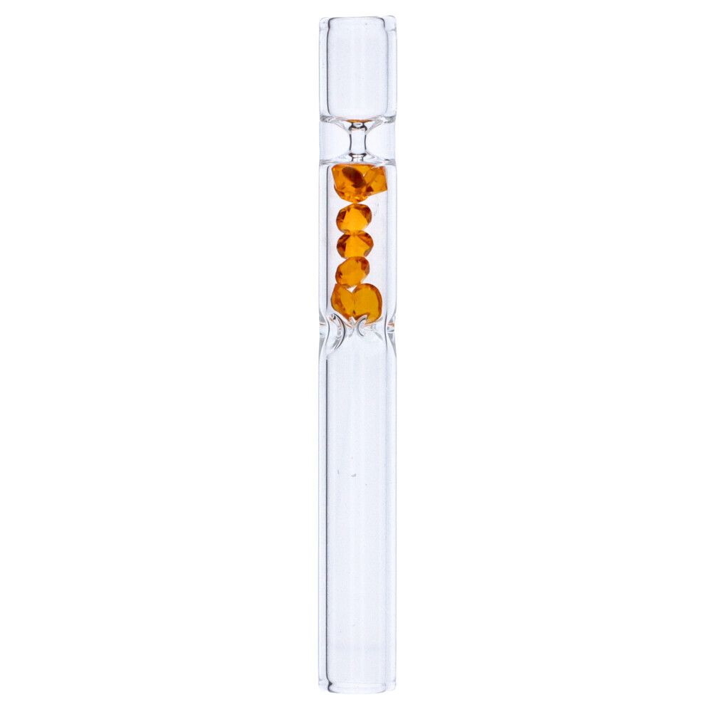 Glass One Hitter with Diamond Beads | Random | Orange