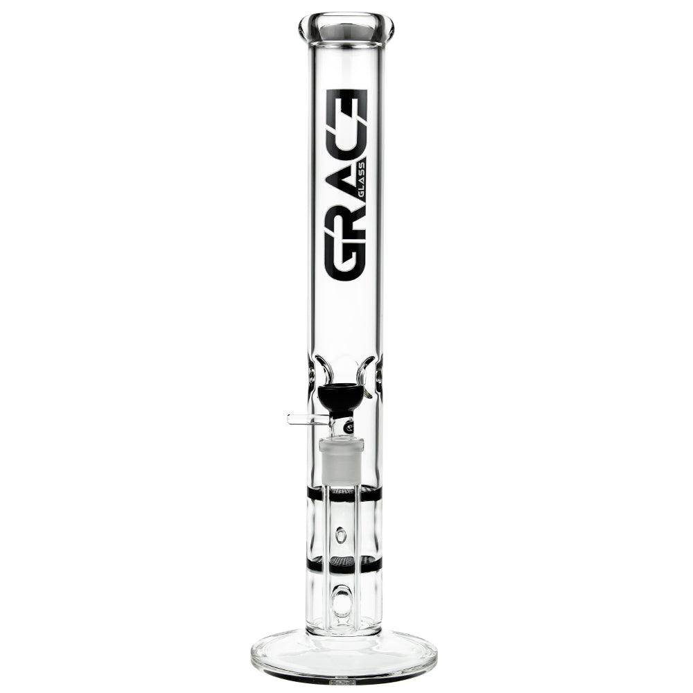 Grace Glass Cane GG Ice Bong | Black - Front View 