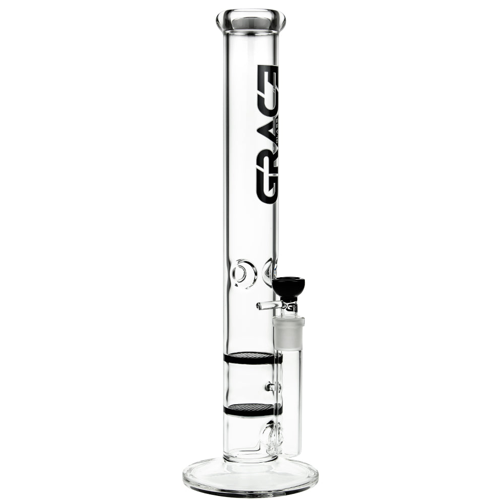 Grace Glass Cane GG Ice Bong | Black - Side View 1