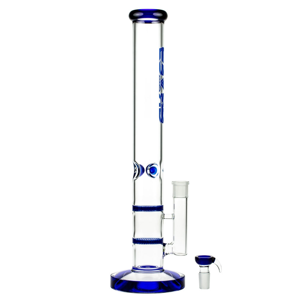 Grace Glass Cane GG Ice Bong | Blue - Herb Bowl Included