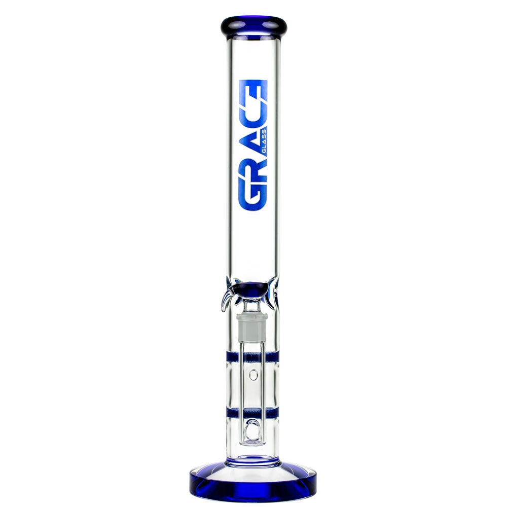 Grace Glass Cane GG Ice Bong | Blue - Front View 