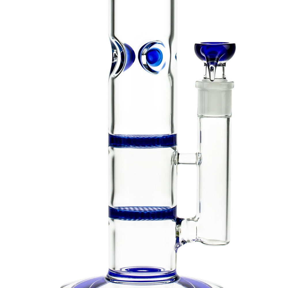 Grace Glass Cane GG Ice Bong | Blue - Close up HoneyComb Discs