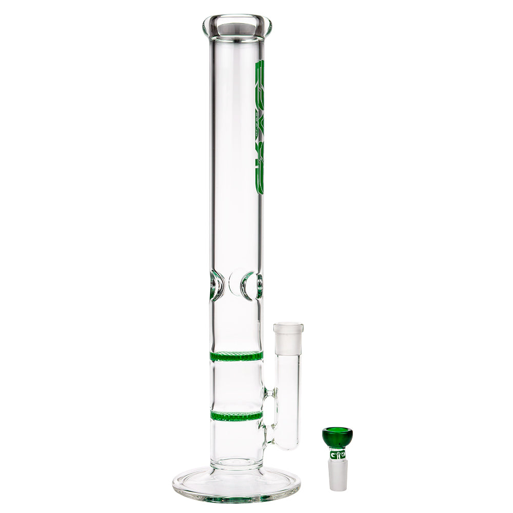 Grace Glass Cane GG Ice Bong | Green - Herb Bowl Included 