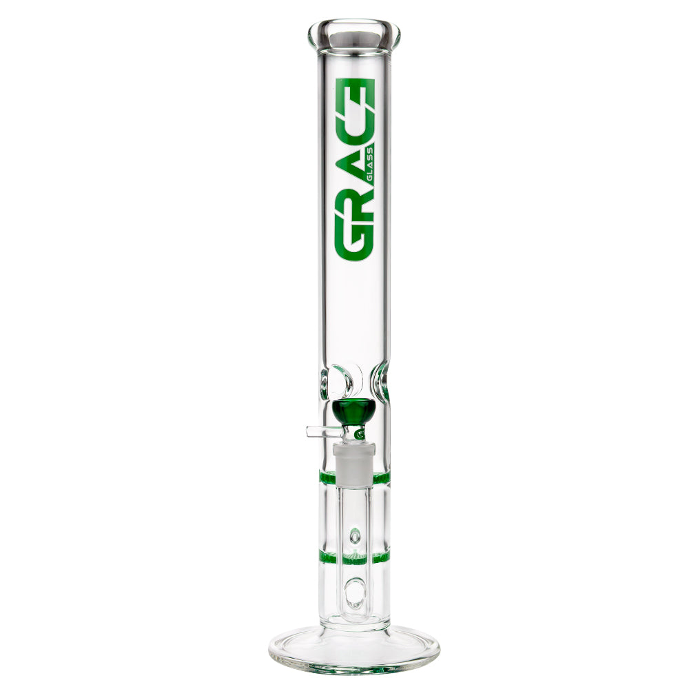 Grace Glass Cane GG Ice Bong | Green - Front View