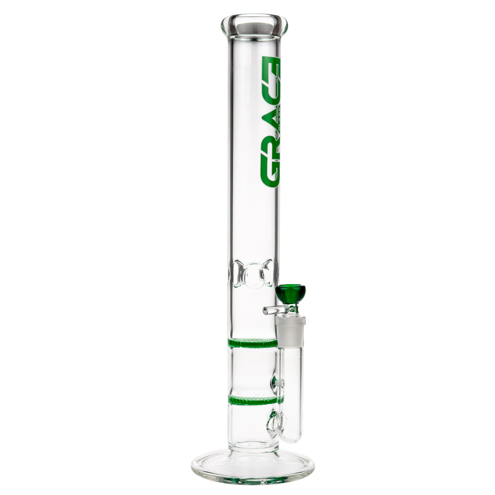Grace Glass Cane GG Ice Bong | Green - Side View 1