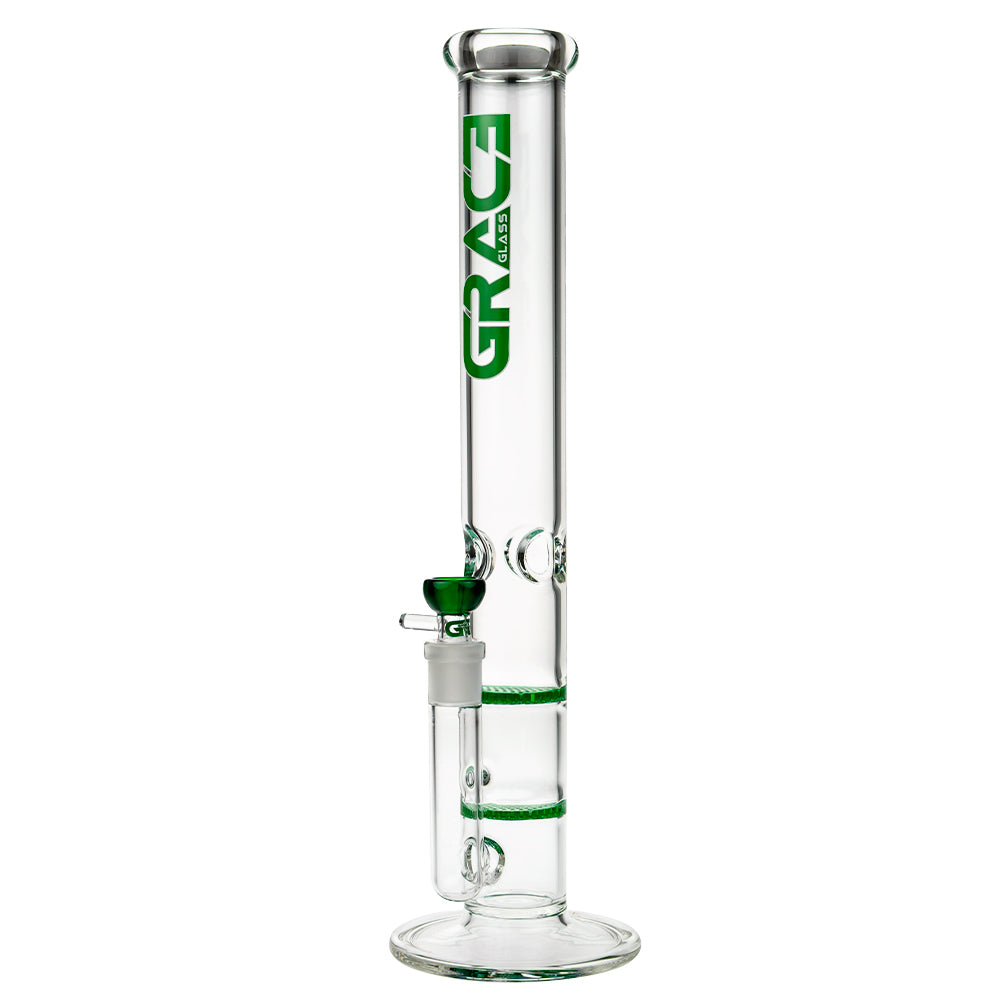 Grace Glass Cane GG Ice Bong | Green - Side View 2